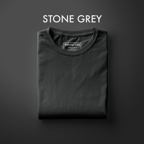 Stone Grey Half Sleeve T-Shirt for Men