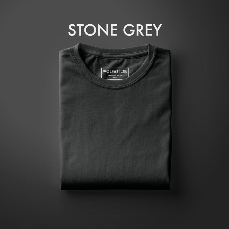Stone Grey Half Sleeve T-Shirt for Men