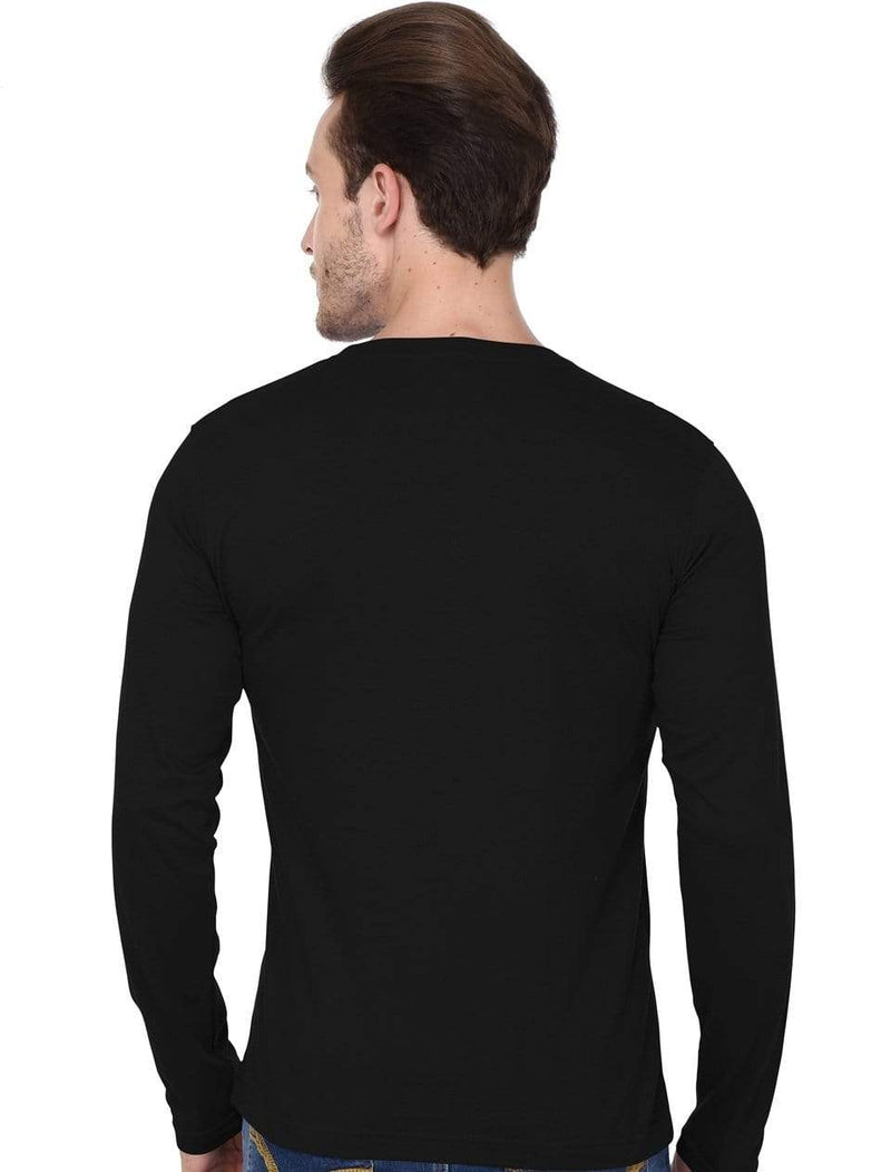 Men's round neck black full sleeves t-shirt wolfattire