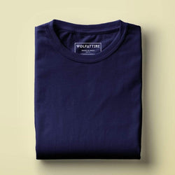 t-shirt Men's Round Neck Plain T-Shirt NAVY BLUE(Regular fit) wolfattire