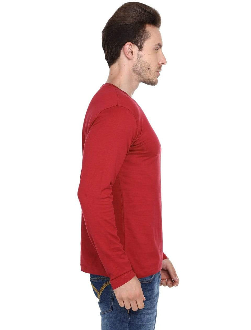 Men's round neck Red full sleeves t-shirt wolfattire