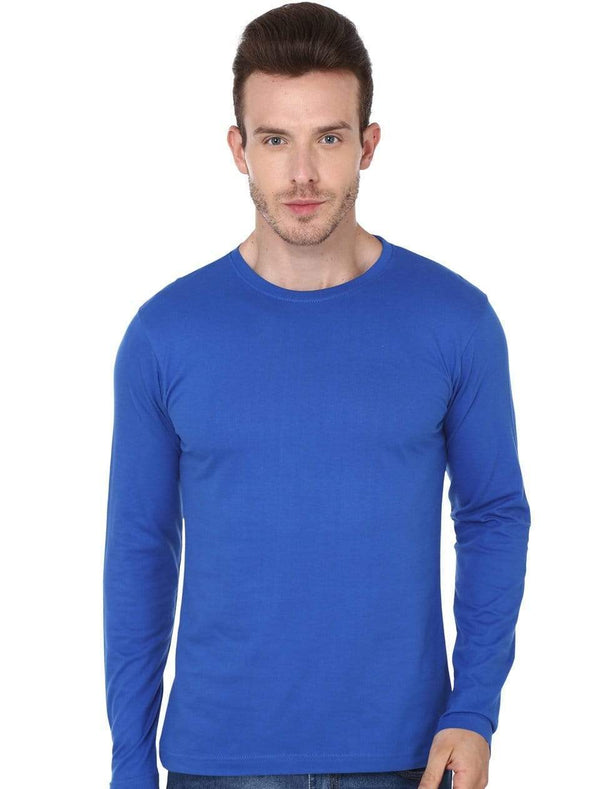 Men's round neck Royal Blue full sleeves t-shirt wolfattire