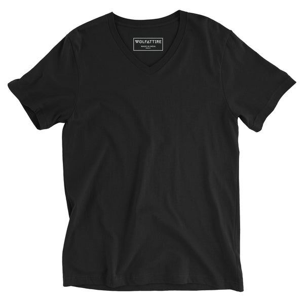 t-shirt Men's V-neck plain T-shirt Black (Regular Fit) wolfattire