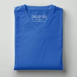 t-shirt Men's V-neck plain T-shirt Blue (Regular Fit) wolfattire