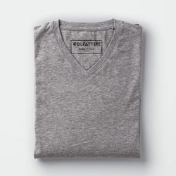 t-shirt Men's V-neck plain T-shirt Grey (Regular Fit) wolfattire