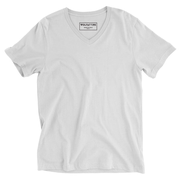 t-shirt Men's V-neck plain T-shirt White (Regular Fit) wolfattire