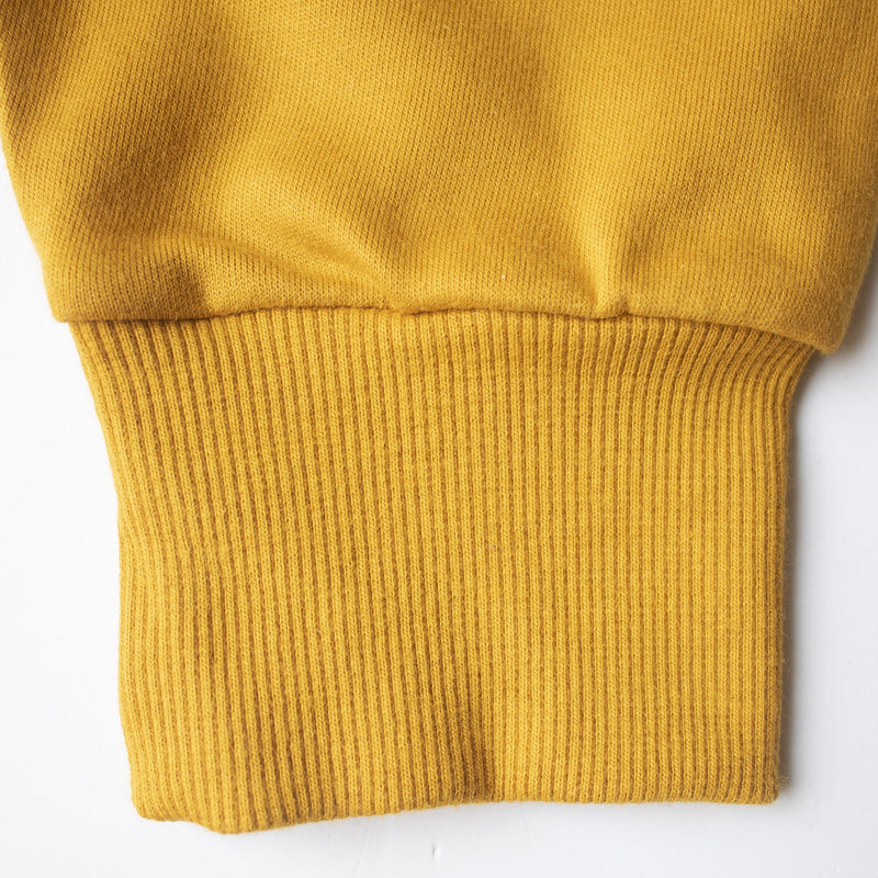 Wolfattire_mustard yellow sweatshirt derby ribbed hand cuff